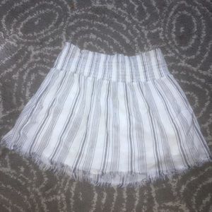 striped frayed skirt